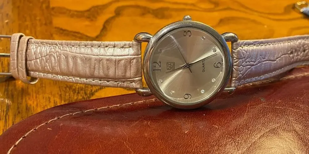 Women's 35mm Silver Tone NY&C Watch, Crystal Accented Dial